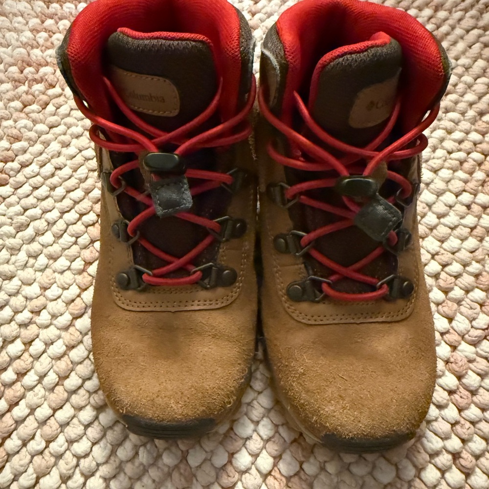 Columbia Kids' Tan and Red Outdoor Boots